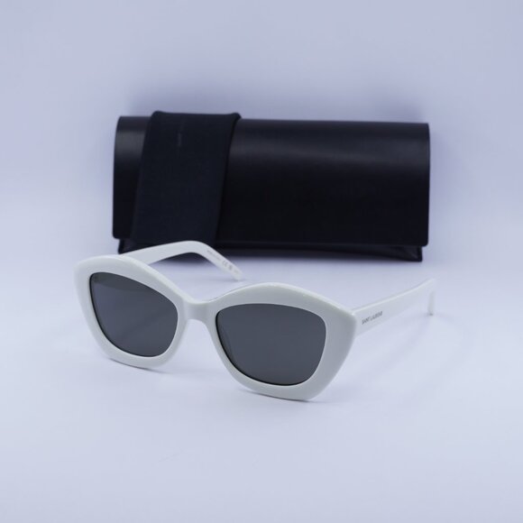 Saint Laurent SL68 004 Cat Eye Sunglasses - Ivory/Grey main image 8